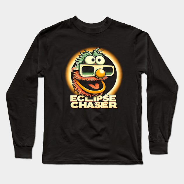 Eclipse Chaser 2024: Muppet & Total Solar Eclipse Adventure Shirt Long Sleeve T-Shirt by Klimek Prints